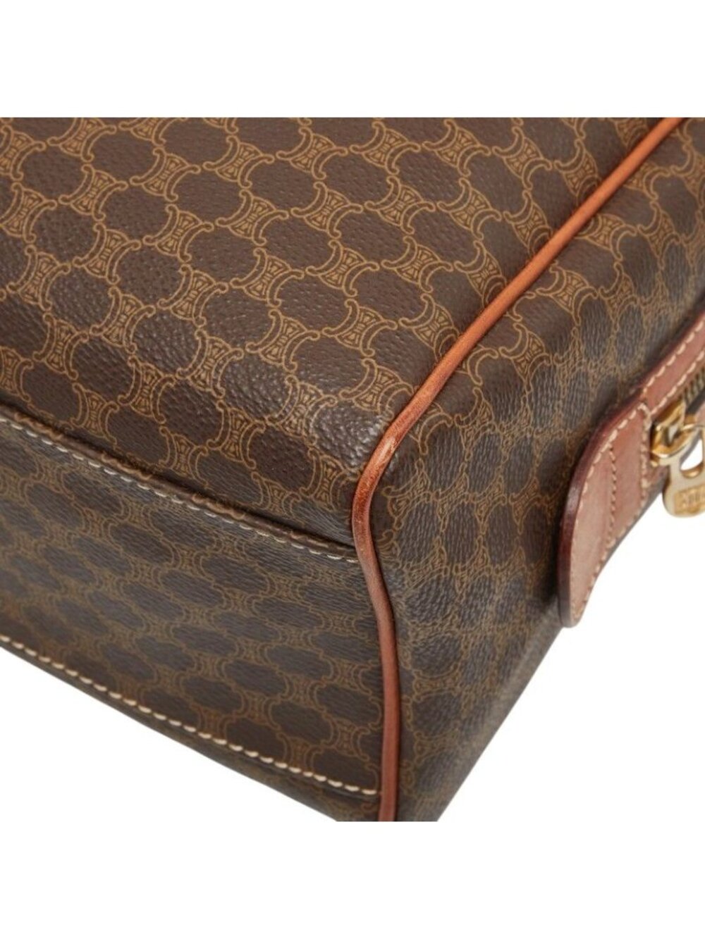 ★SOLD★ Celine Macadam Mini Boston Bag Brown Leather - Picture 6 of 10
